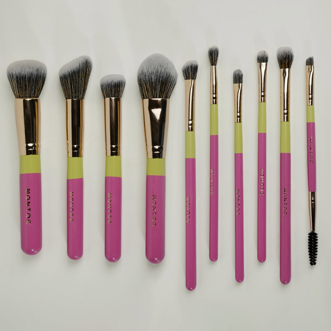 Kit brochas fluffy montoc rosada